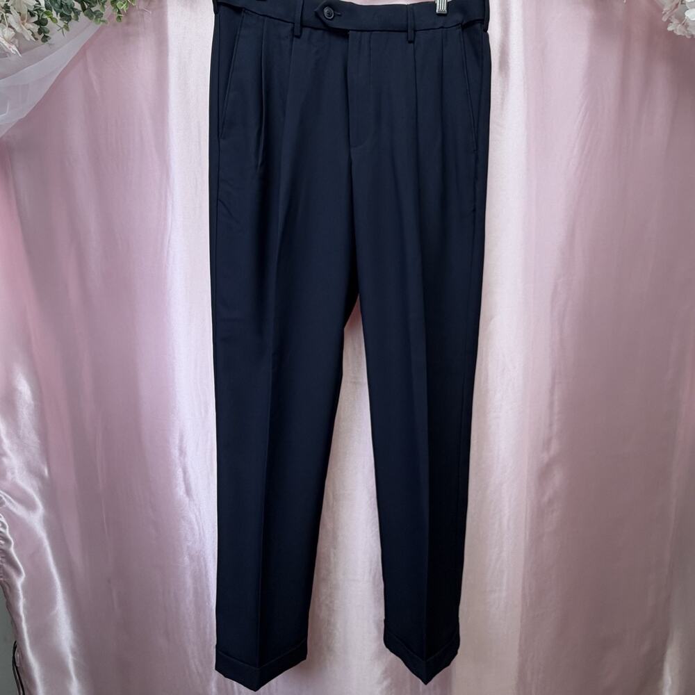 Croft & Barrow Classic Fit Pleated Men's Dress Pants Navy Blue 34x32